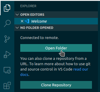VS Code Open Folder button
